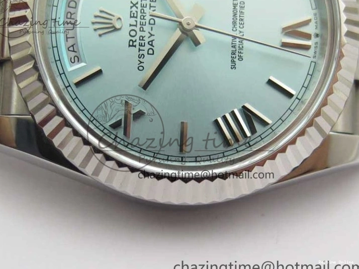 0501 WaterResistant Day Date 40 SS Bp Maker 1:1 Best Edition Tiffany Blue Roman Dial on SS Bracelet A 2549